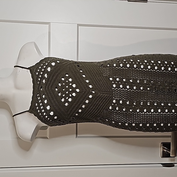 aerie Dresses & Skirts - NWT Aerie Olive Green Crochet Dress